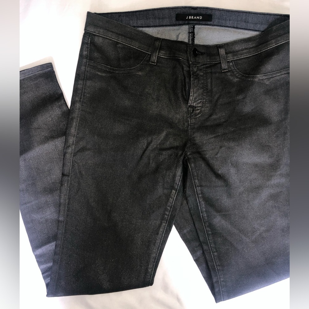 J Brand Black Coated Skinny Jeans
